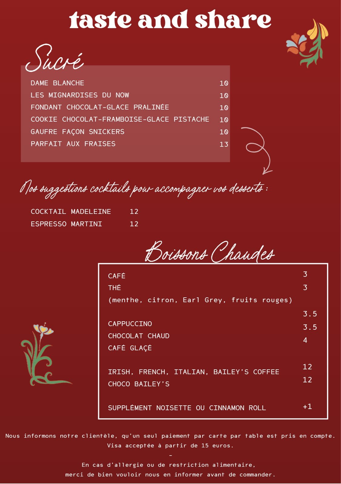 Carte nourriture du NOW Mouscron — page 2